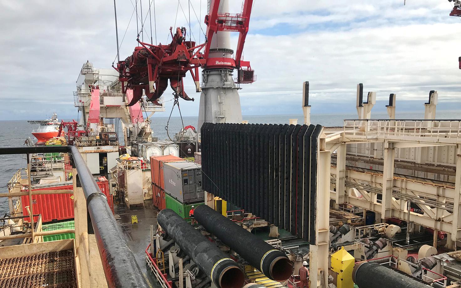 Nord Stream 2 ehitus Läänemeres.