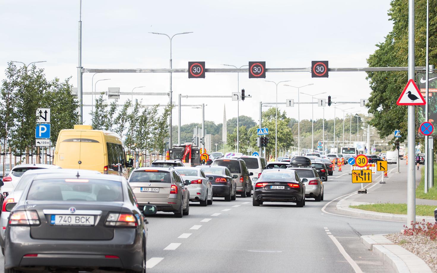 Traffic jam on Pirita road.