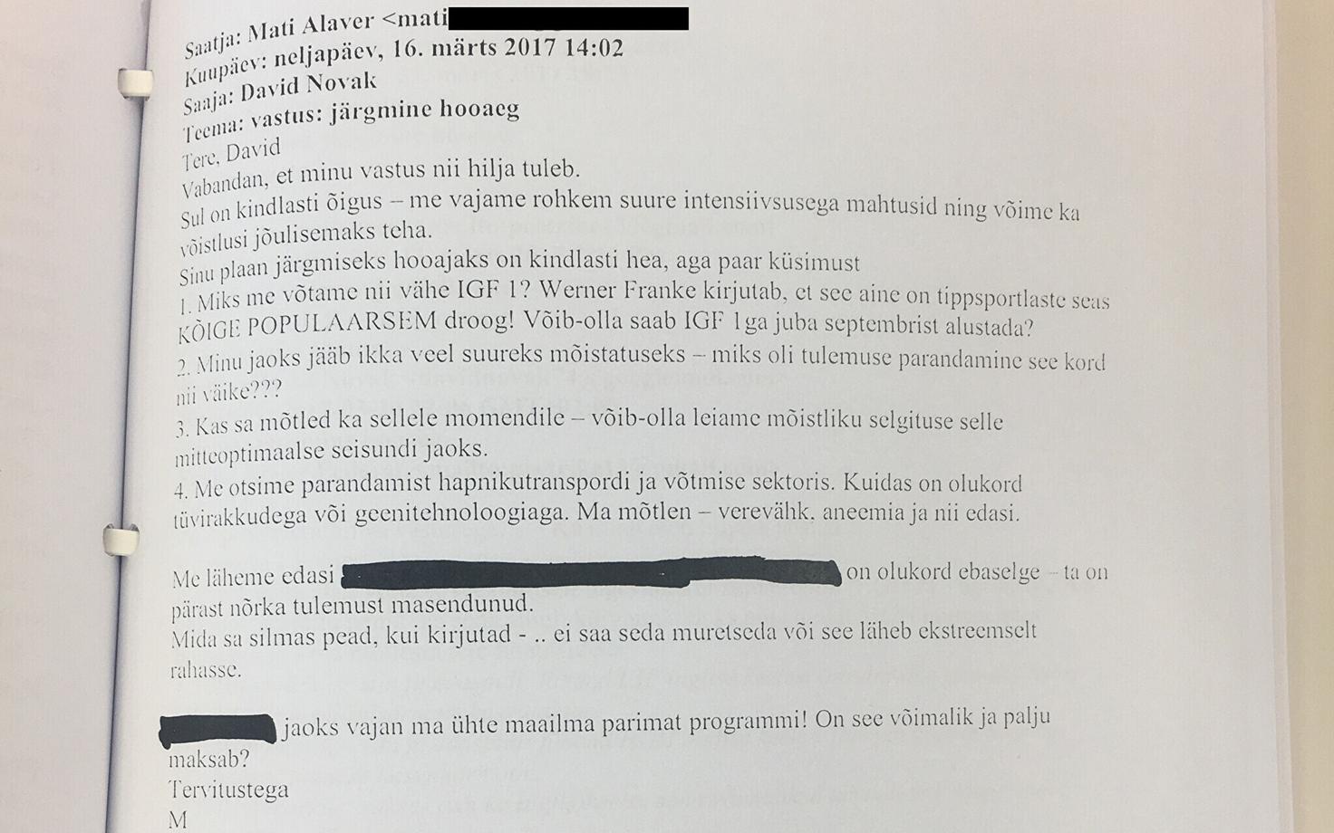 Kirjavahetus Mark Schmidtiga.