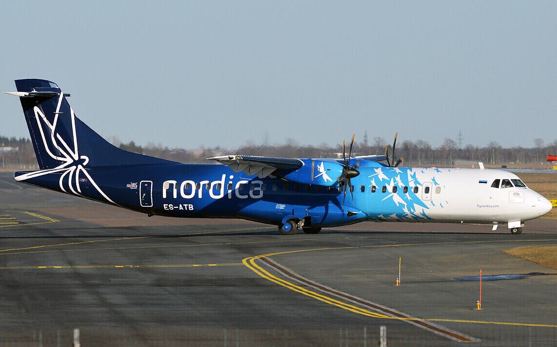 A turboprop aircraft in Nordica livery.