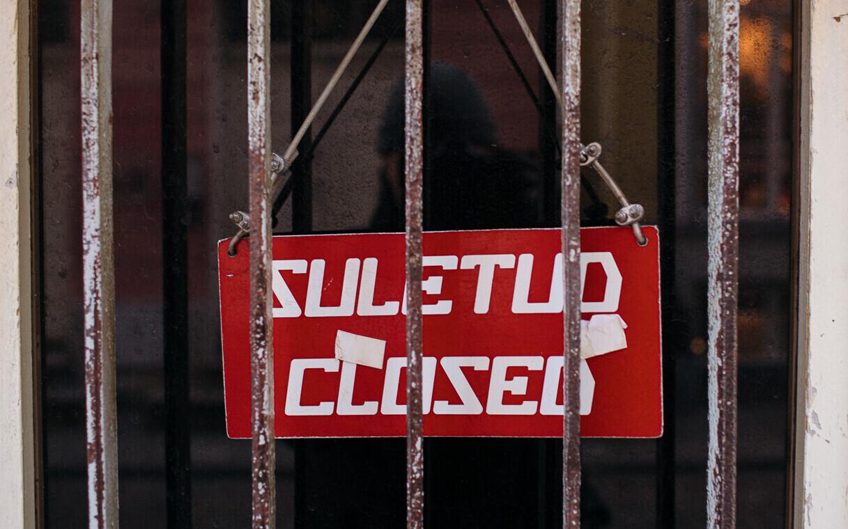 Suletud söögikoht Tallinnas.