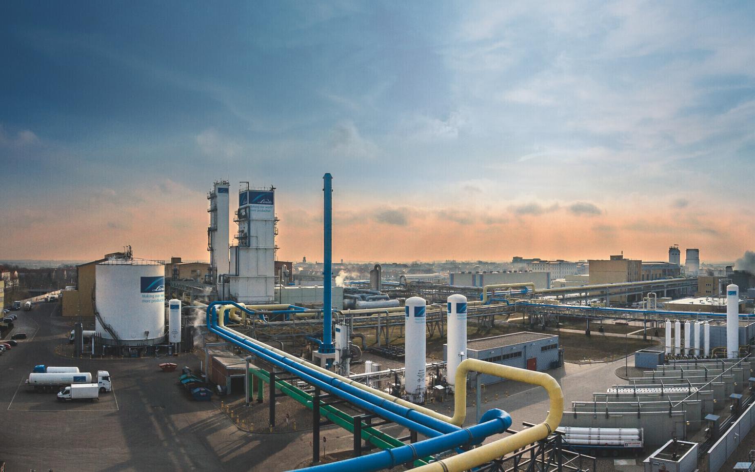Linde industrial gas production plant in Leuna, Germany.