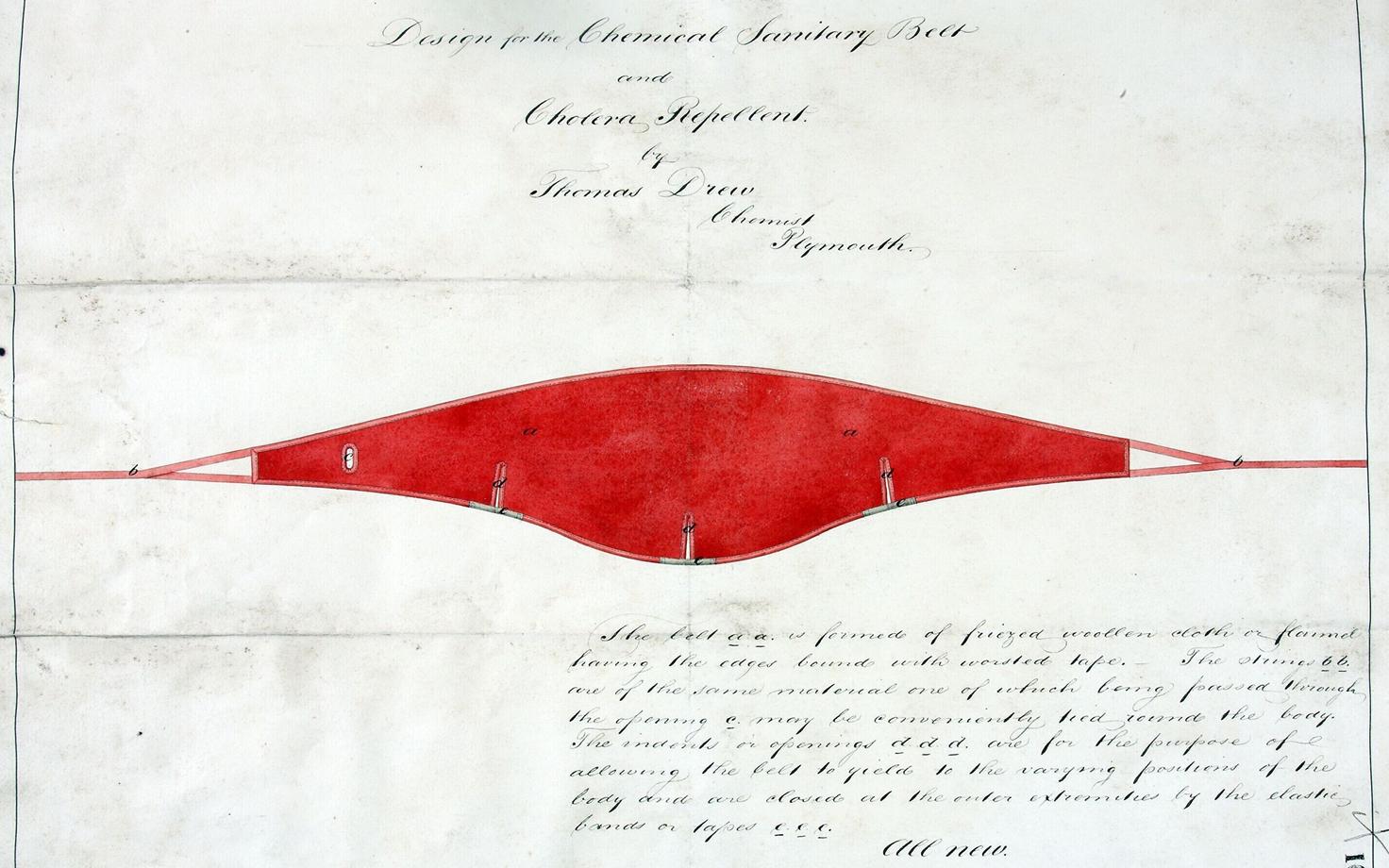 Kooleravöö, mille ümber kere sidumisega loodeti haigusesse nakatumist vältida.