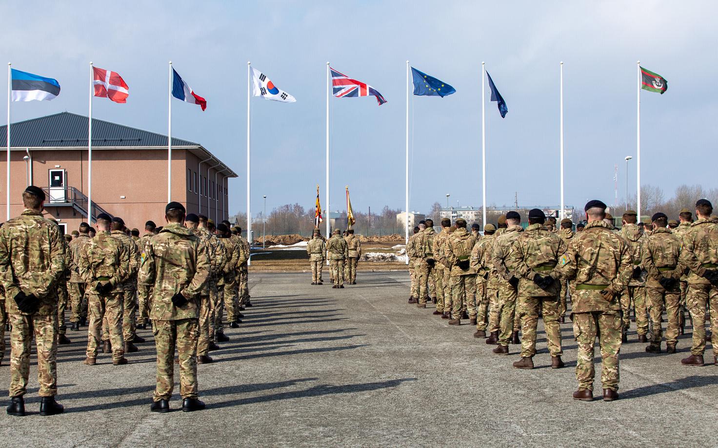 Recent rotation handover ceremony at Tapa base, home of the U.K.-led NATO Enhanced Forward Presence (eFP) Battlegroup.