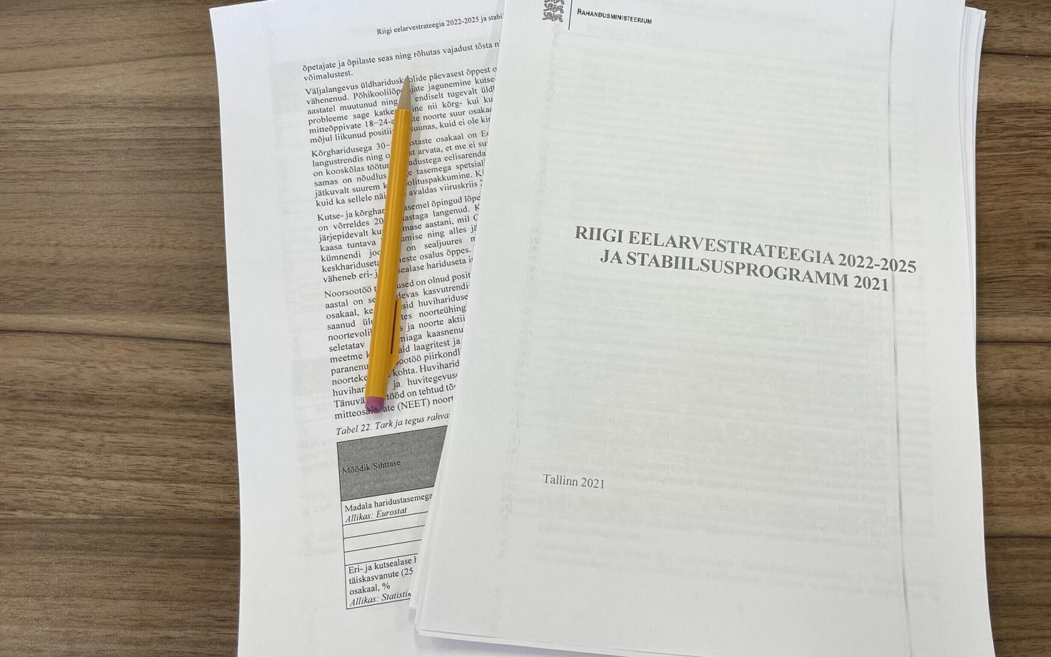 Riigi eelarvestrateegia dokument.