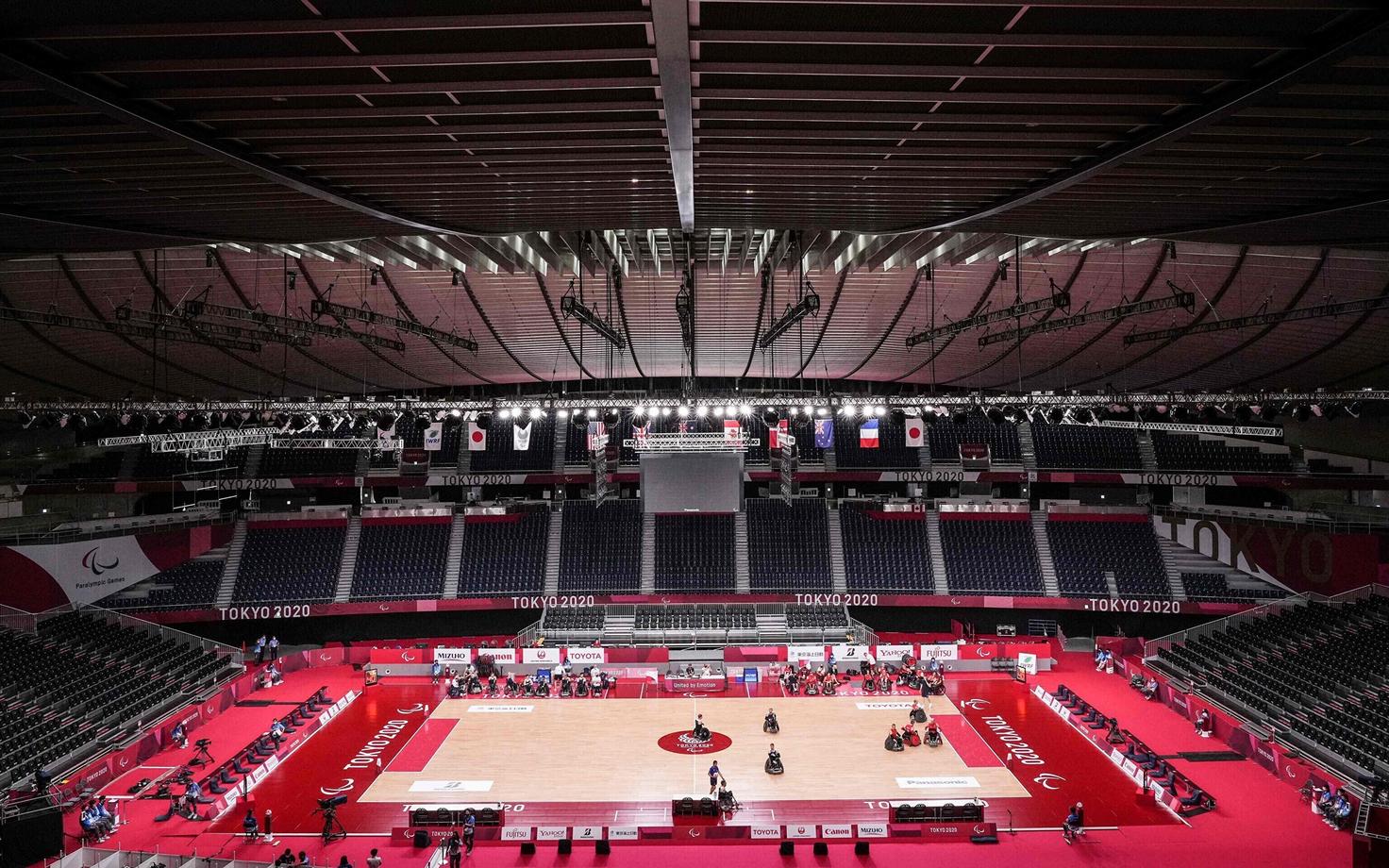 Paraolümpiamängude jaoks ettevalmistatud võistlusareen Tokyos.