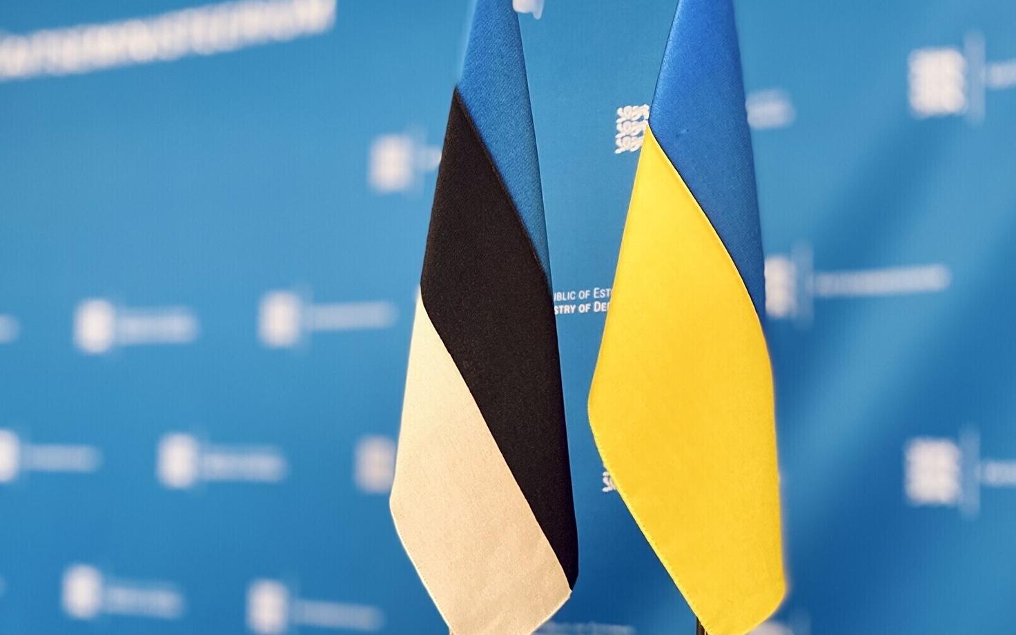 Estonian and Ukrainian flags