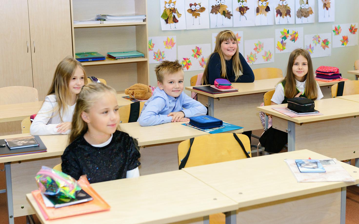 Students in a classroom.