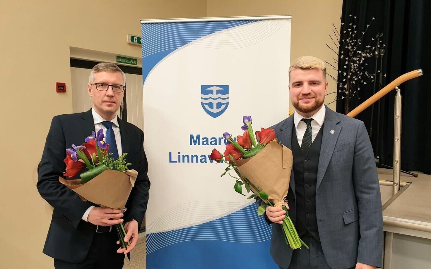 Председатель Маардуского горсобрания Айлар Лира и его заместитель Павел Куузик.