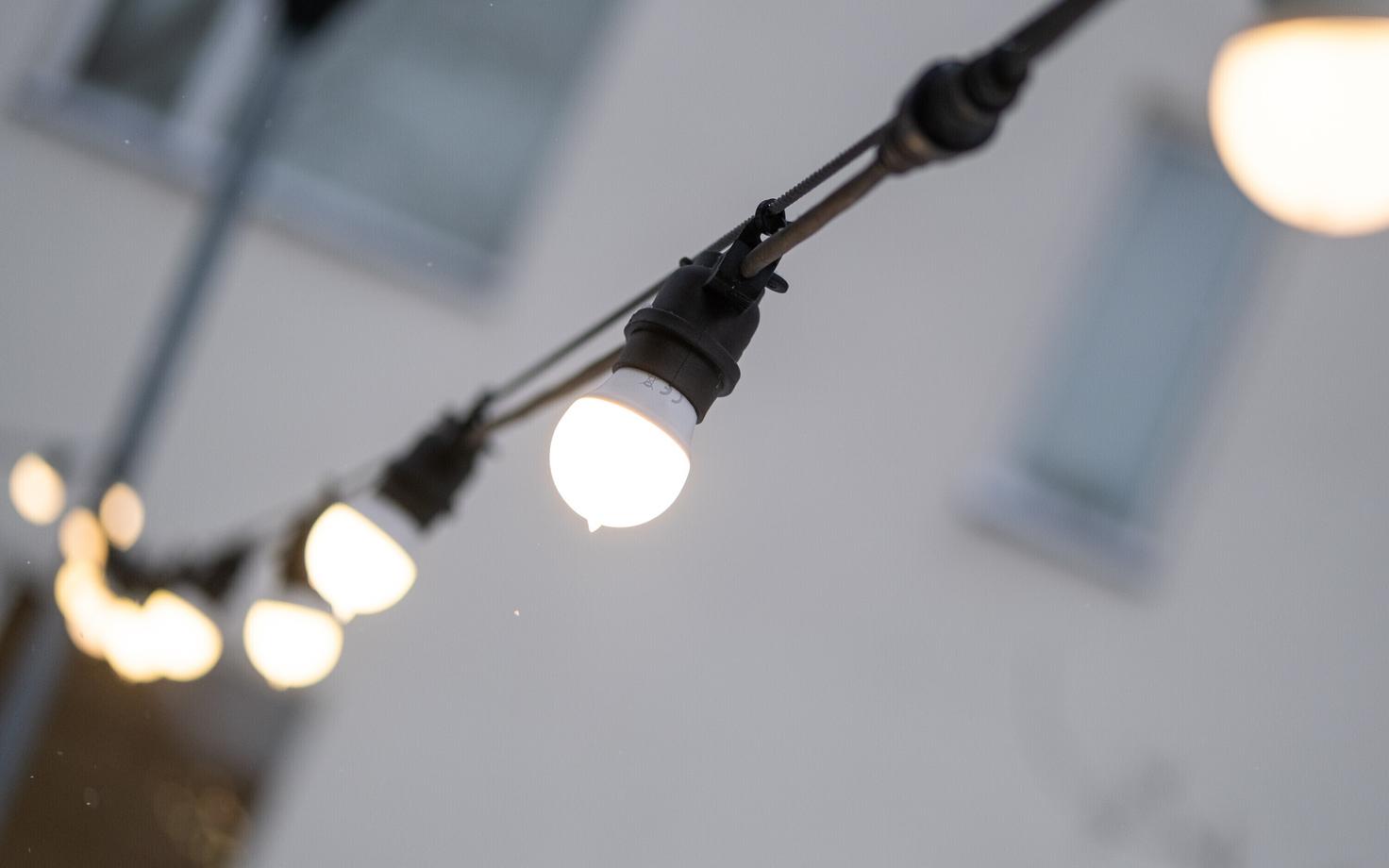 Electric lights.
