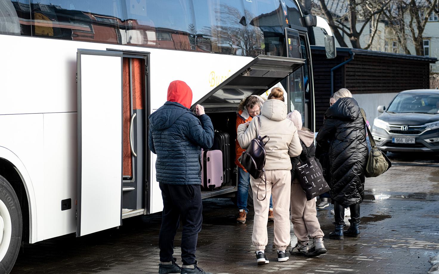 Ukrainian war refugees arriving in Tallinn in March 2022.