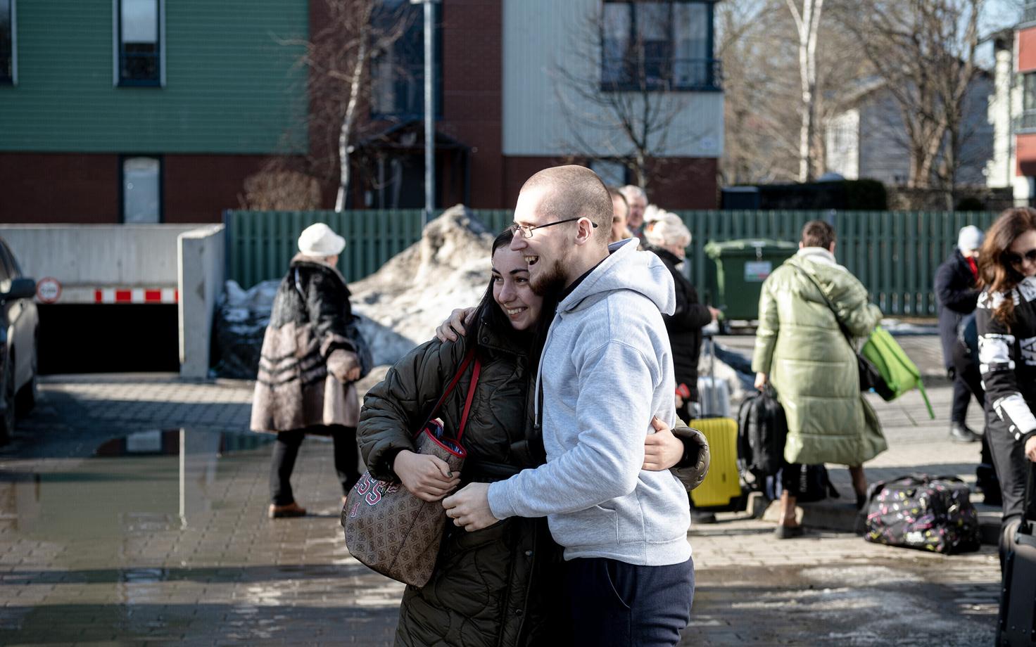 Ukrainian war refugees arriving in Tallinn in March 2022.