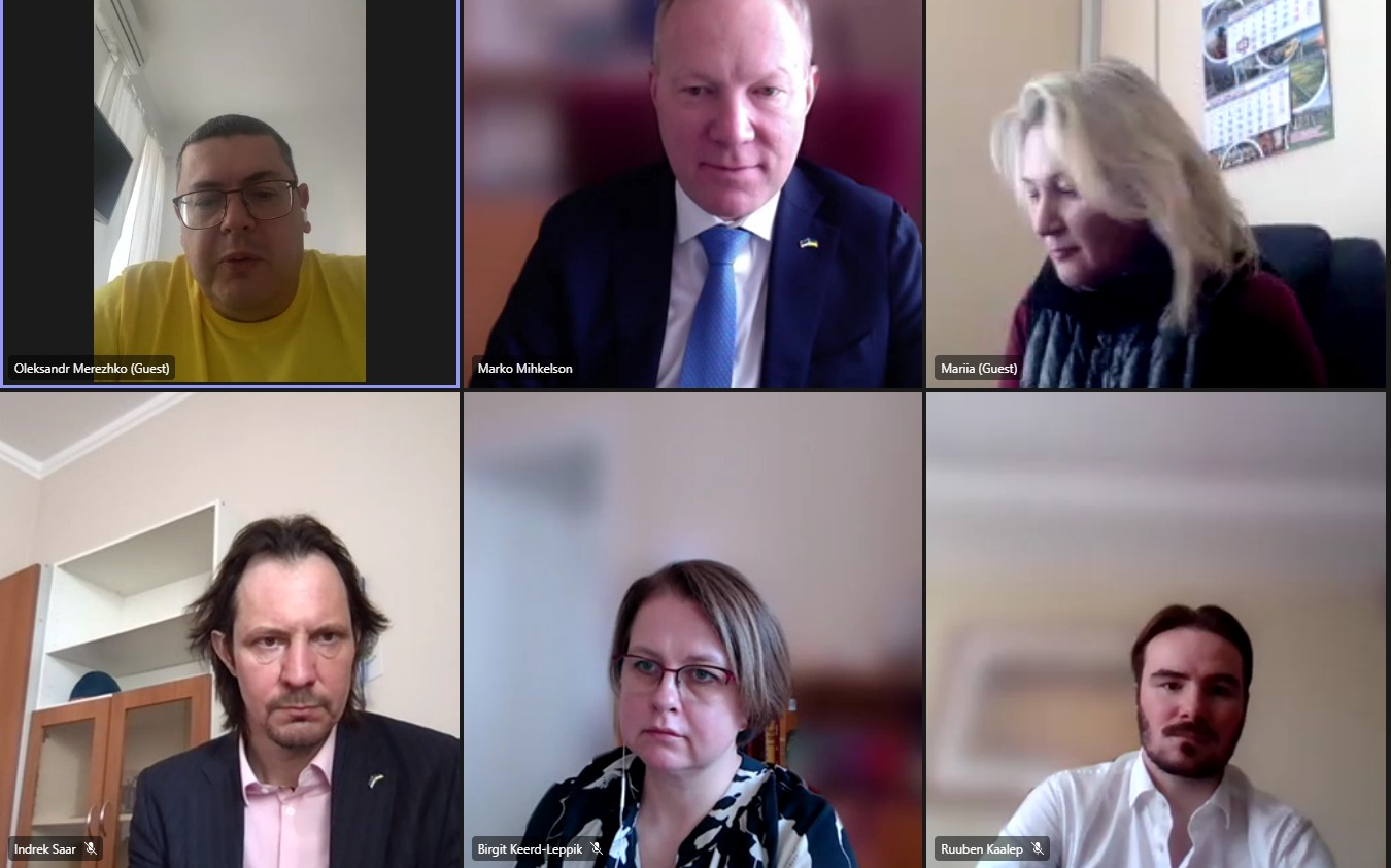 Members of the foreign affairs committees of the Riigikogu and the Verkhovna Rada met via video link on Tuesday. March 22, 2022.