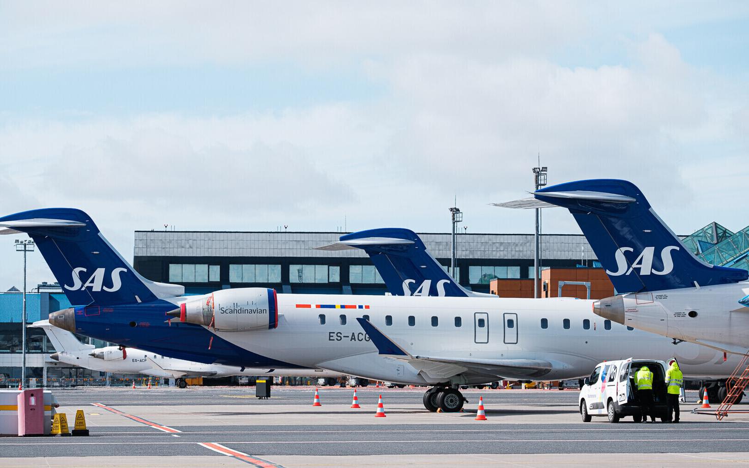 SAS-i lennukid Tallinna lennujaamas.