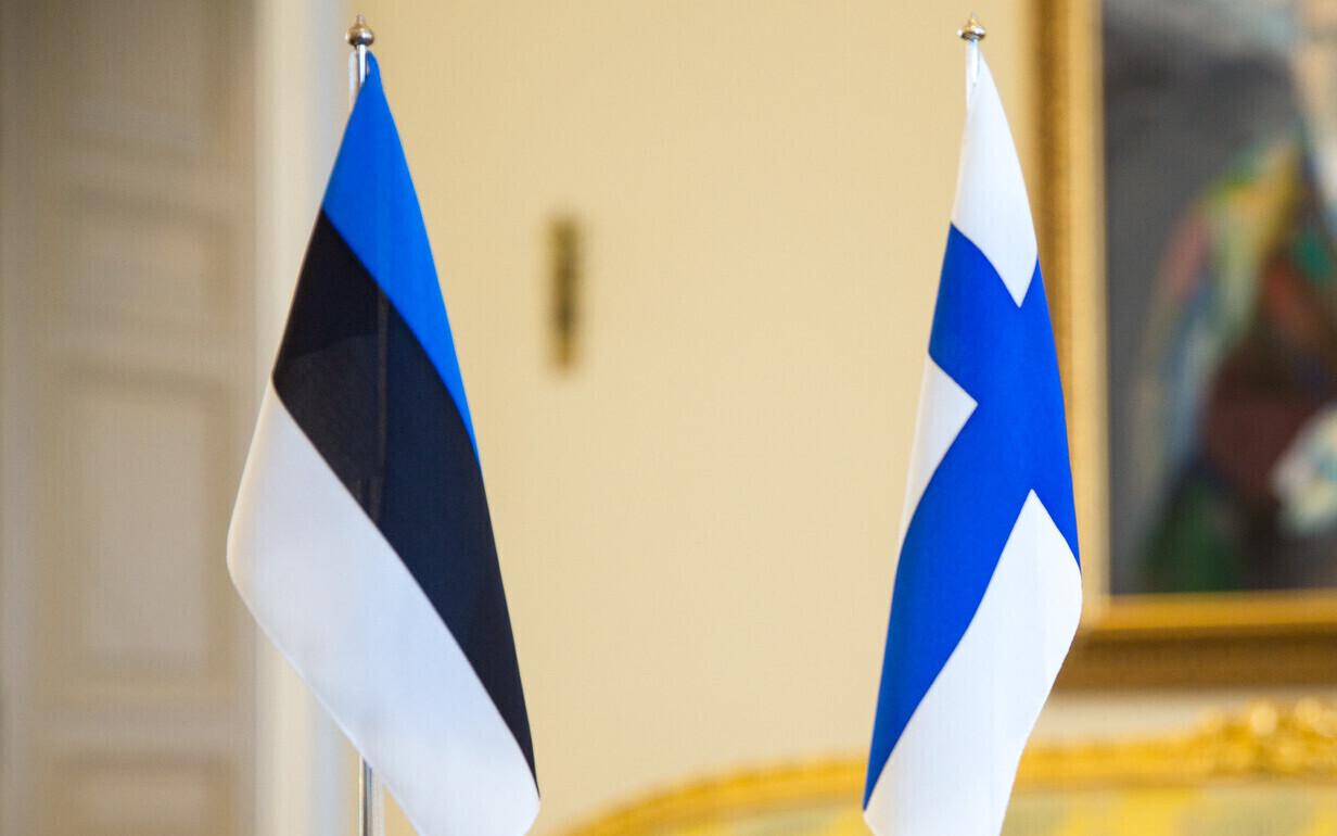 Флаги Эстонии и Финляндии.