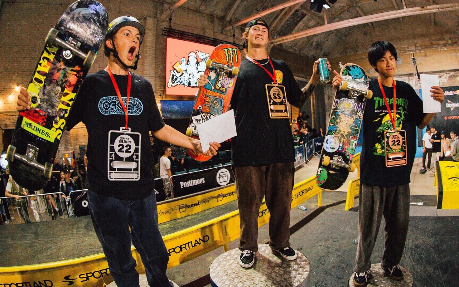 Vasakult: Hampus Winberg, Liam Pace, Toa Sasaki