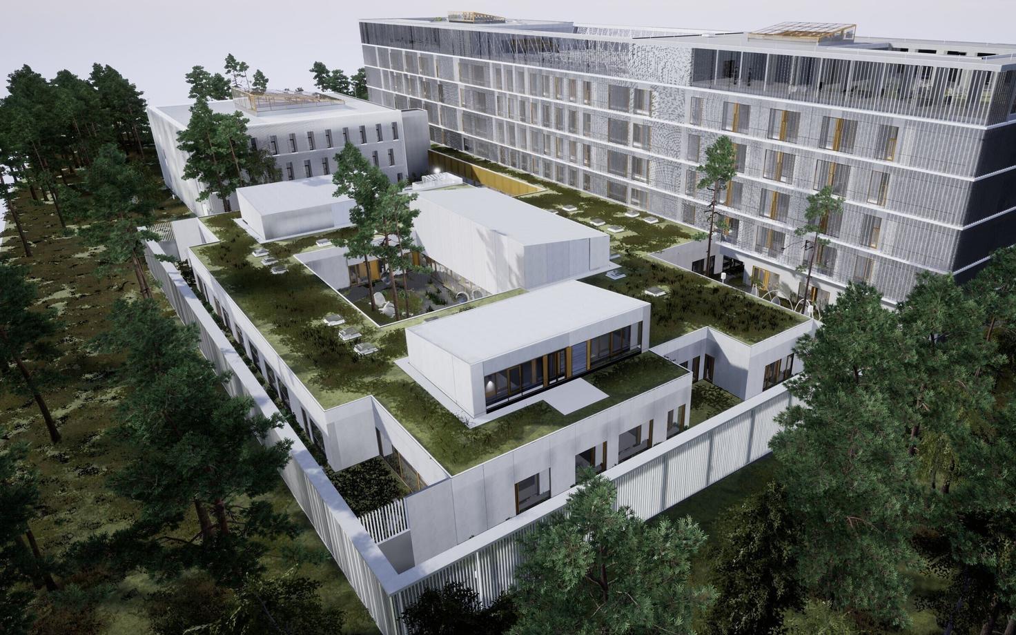 Эскиз нового здания психиатрической клиники PERH (AB Vaarpuu & Kõll).