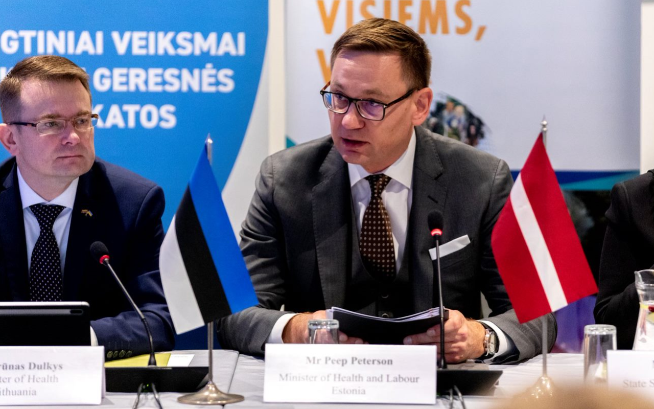 Minister of Health and Labor Peep Peterson (SDE) at a meeting of Baltic health ministers in Lithuania this week. November 15, 2022.