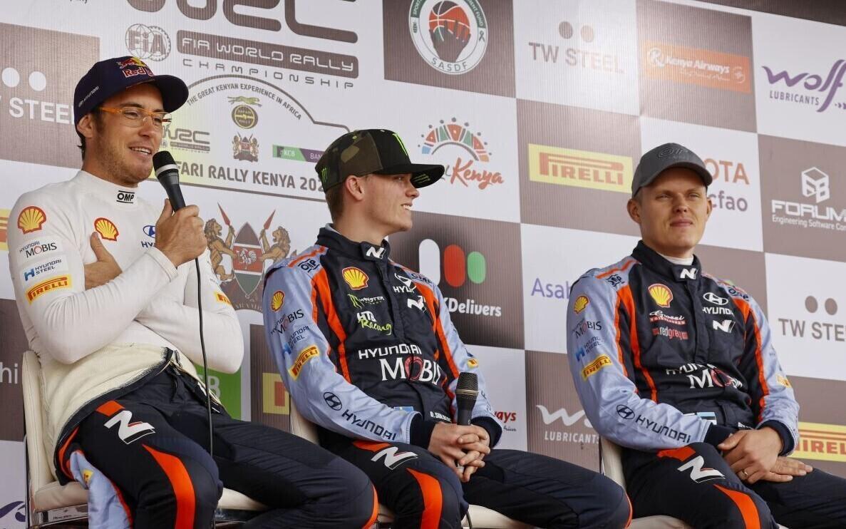 Thierry Neuville, Oliver Solberg ja Ott Tänak