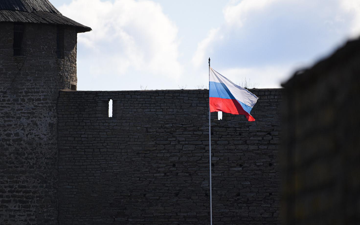 Russian flag at Ivangorod Fortress, opposite of Narva at the Estonian-Russian border.