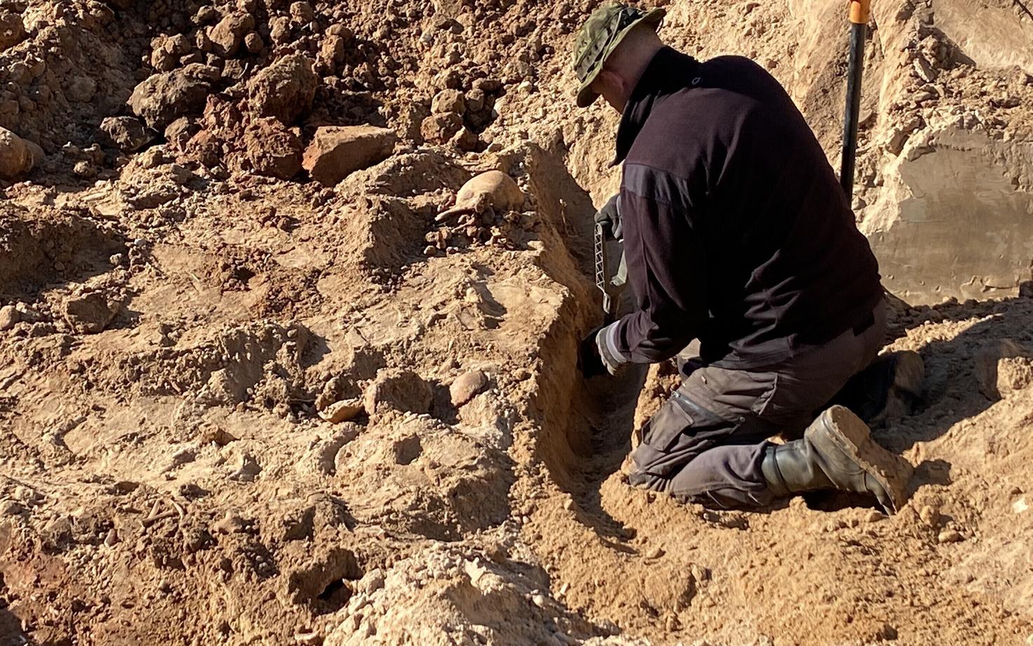 Удаление останков из воинского захоронения в Вийратси.