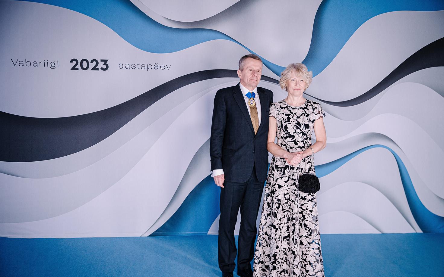 Юрген Лиги с супругой на президентском приеме.