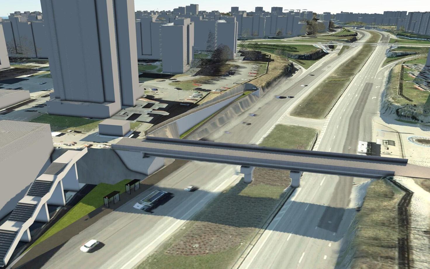 Эскиз спуска с моста Линдакиви.