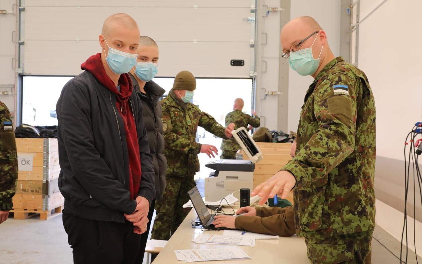 Incoming new EDF conscripts in Jõhvi. October 2020.