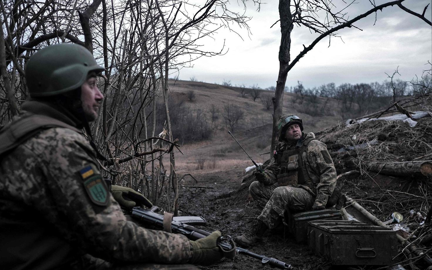Ukraina sõdurid Bahmuti lähistel märtsis