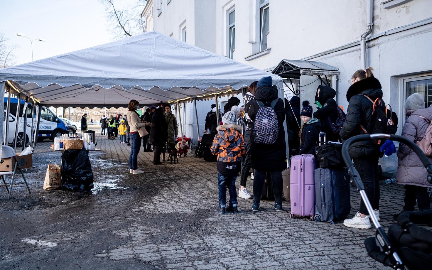 Ukrainian war refugees arriving in Tallinn in March 2022.