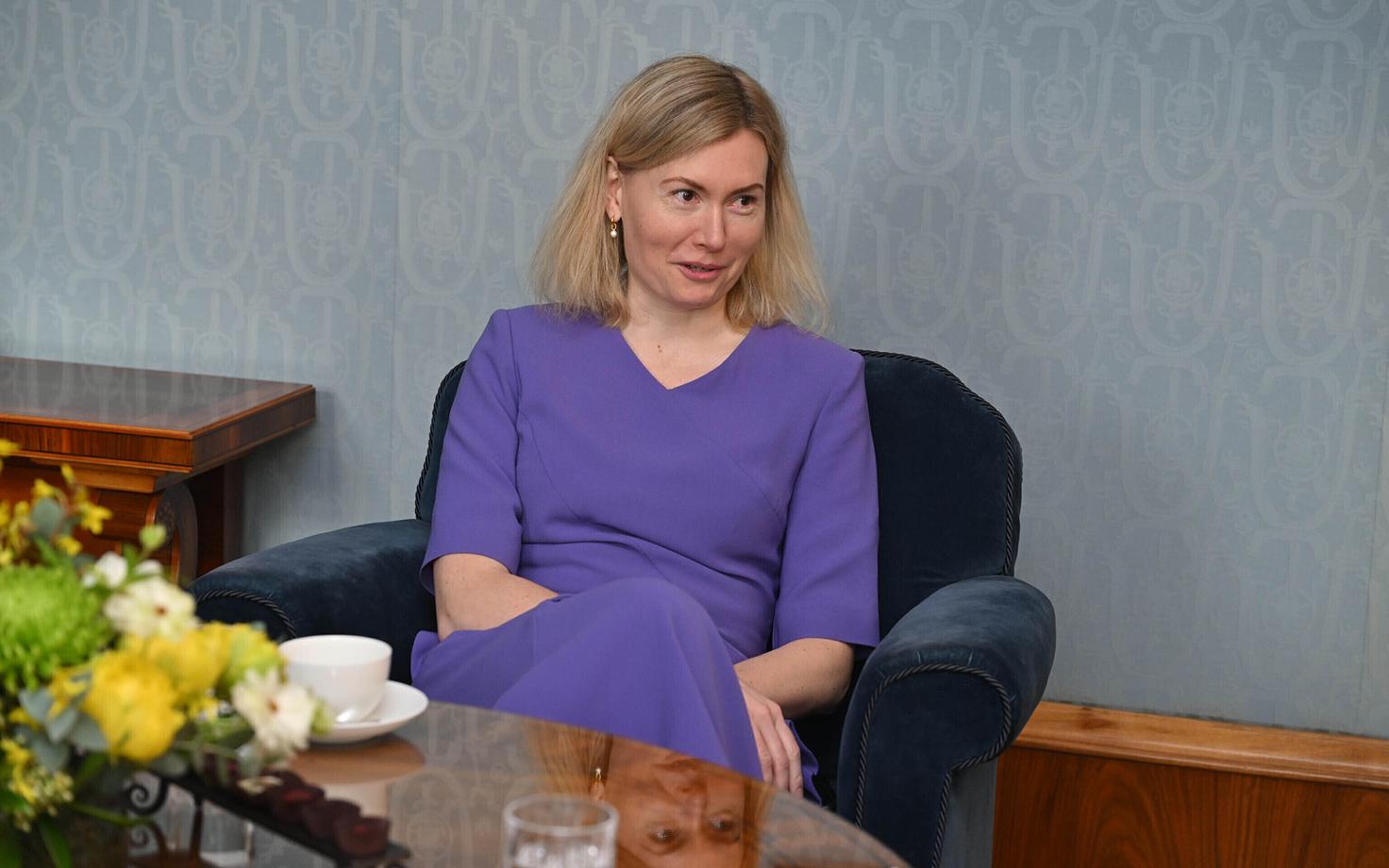 Рийна Сиккут на встрече кандидатов в министры с президентом Эстонии 11 апреля 2023 года.