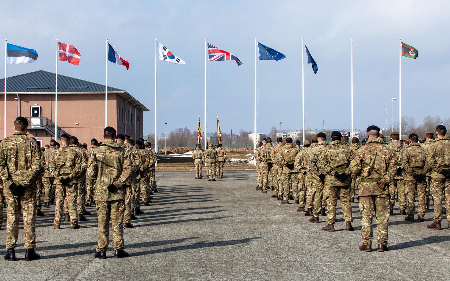 Allied personnel at Tapa Military Base.