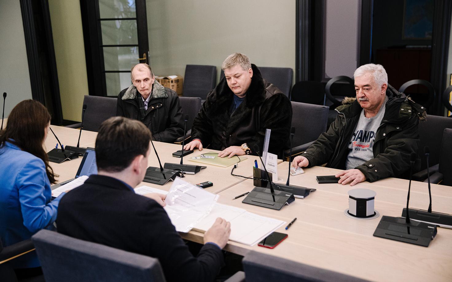 The Estonian United Left Party (EÜVP) delivering its candidate list, including some members of Koos/Vmeste, ahead of the 2023 Riigikogu elections to the State Electoral Office (RVT) on Thursday. January 19, 2023.