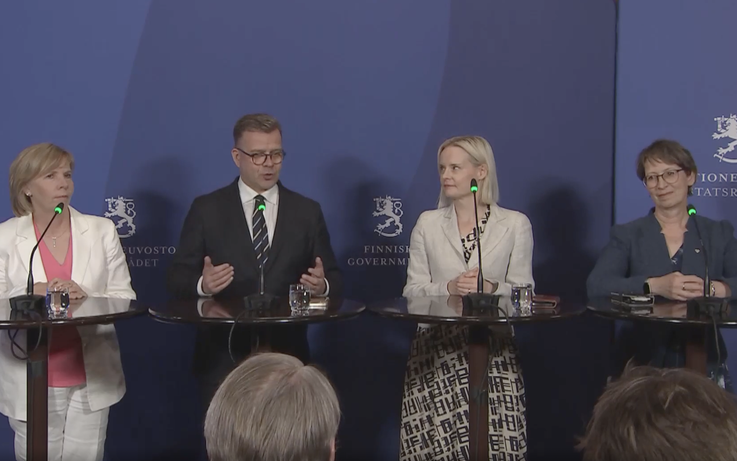 Будущий премьер Петтери Орпо и вероятные министры его правительства.