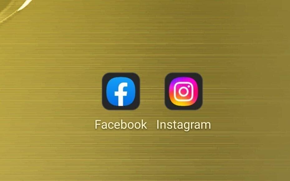 Логитипы Facebook и Instagram.