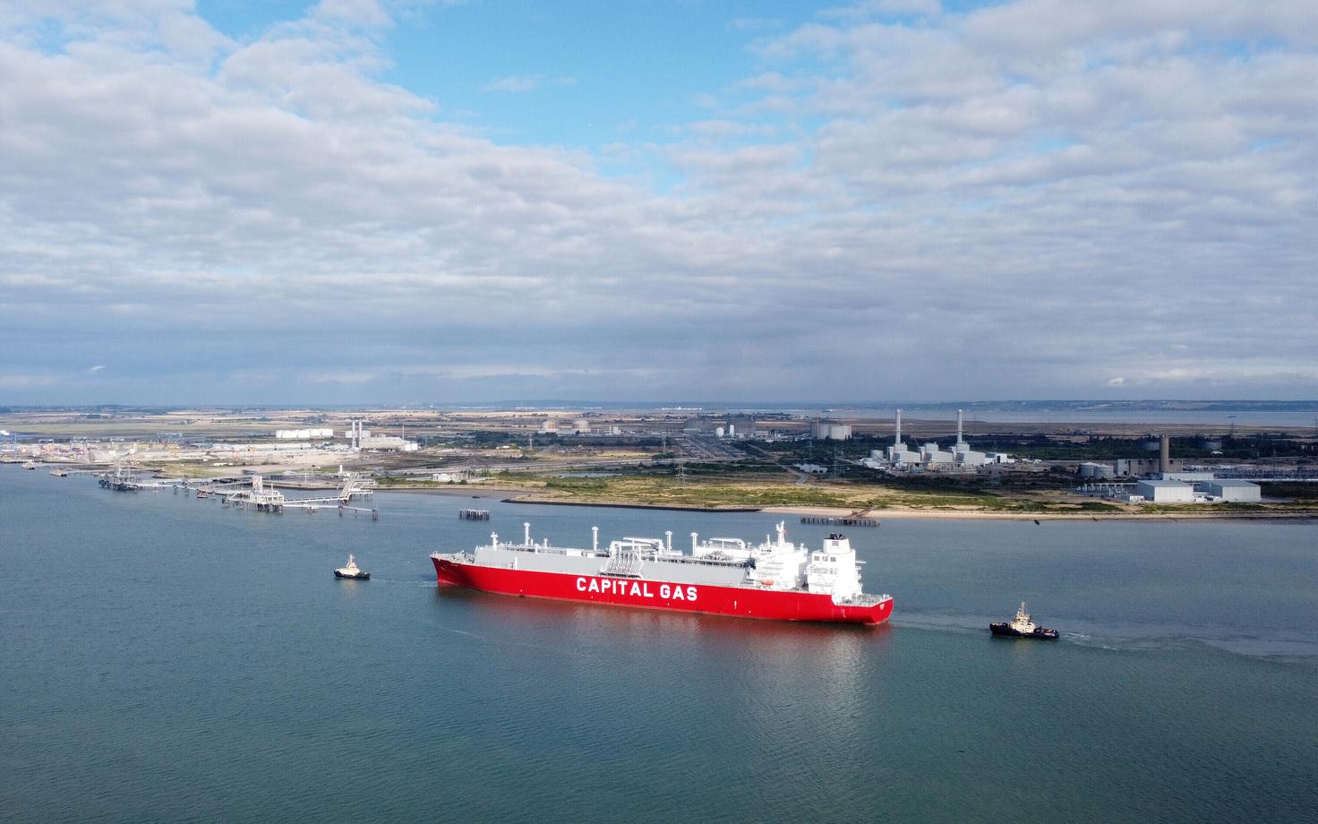 Танкер с СПГ, прибывший в Великобританию из Австралии.