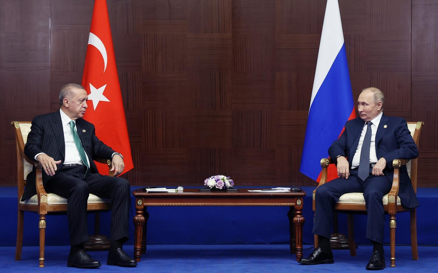 Türgi president Recep Tayyip Erdogan ja Venemaa president Vladimir Putin kohtusid näost näkku ka 2022. aasta sügisel Kasahstanis