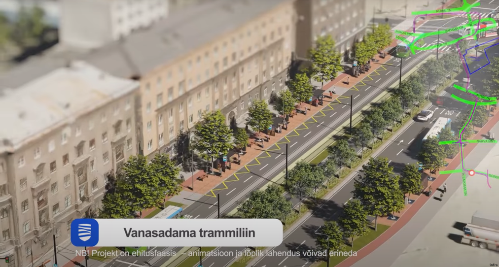 Проектное решение трамвайной линии в Старый порт.