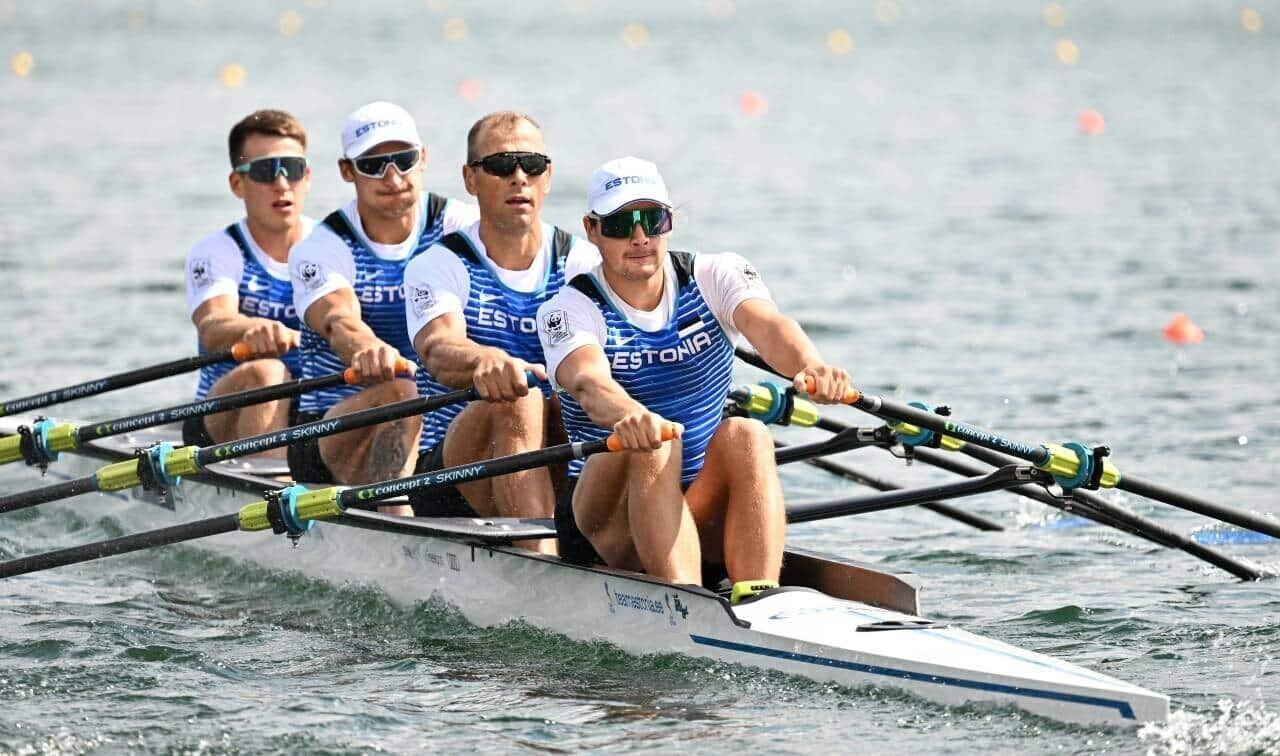 Eesti paarisaeruline neljapaat koosseisus Mikhail Kushteyn, Allar Raja, Tõnu Endrekson, Johann Poolak