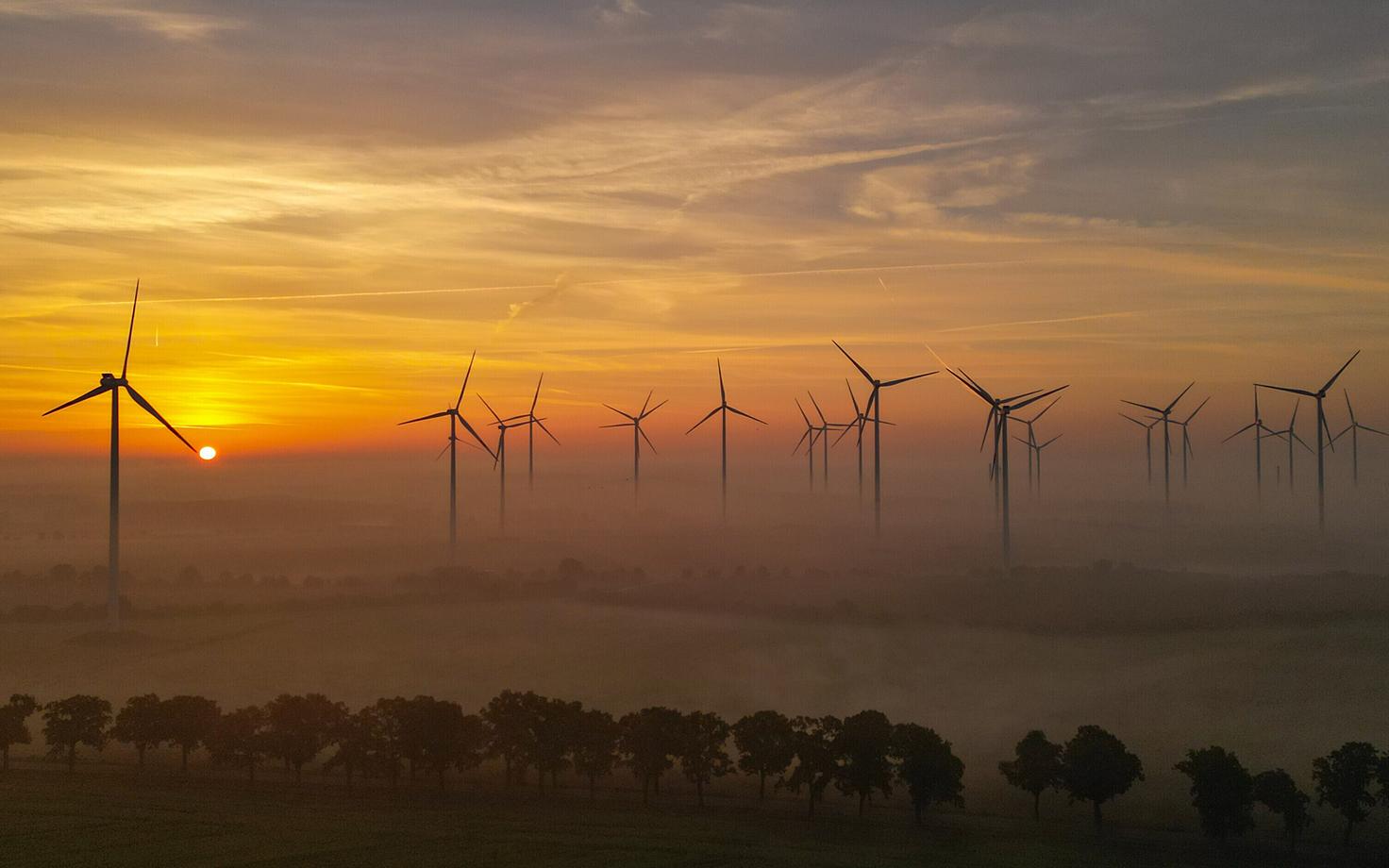 Ветряная электростанция в Германии.