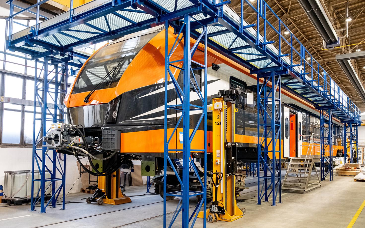 The new Elron trains being built at the škoda factory in Ostrava.