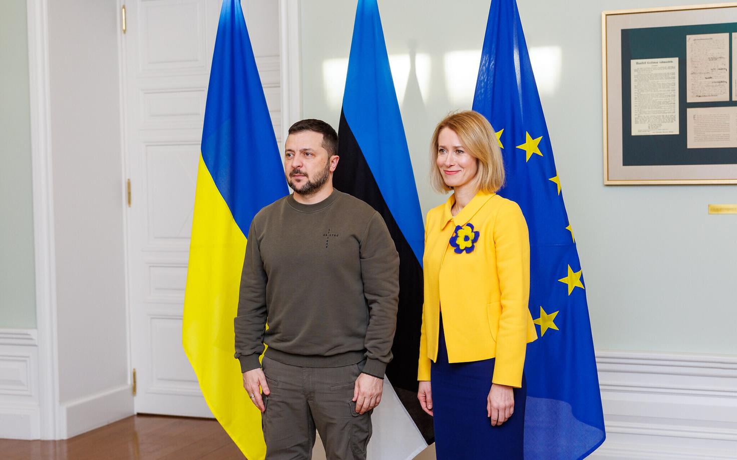 Volodymyr Zelenskyy met Kaja Kallas at Stenbock House on January 11, 2023.