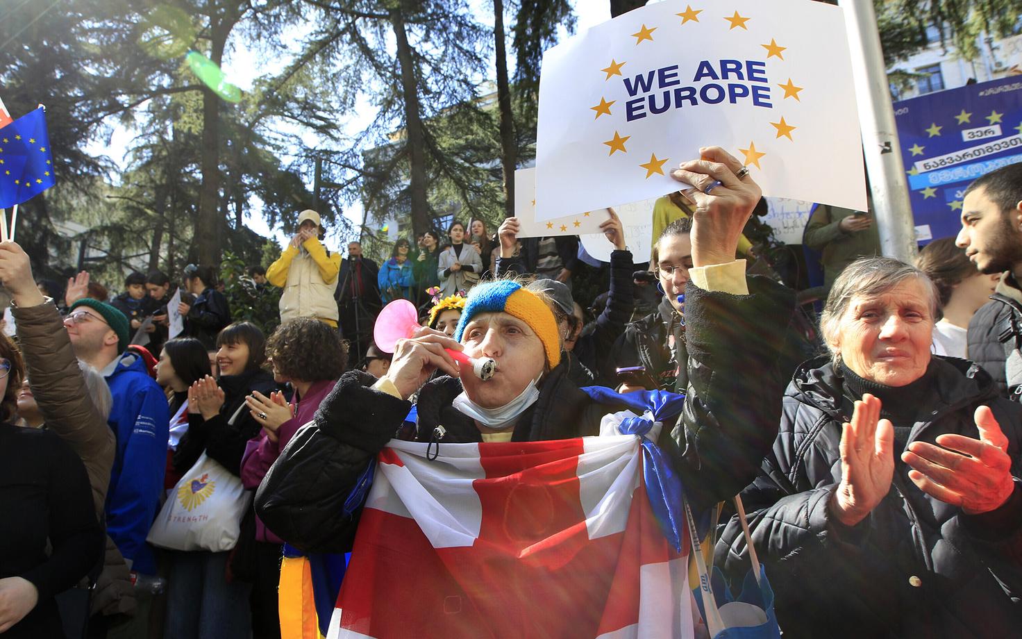 Демонстрация в Грузии в поддержку евроинтеграции..