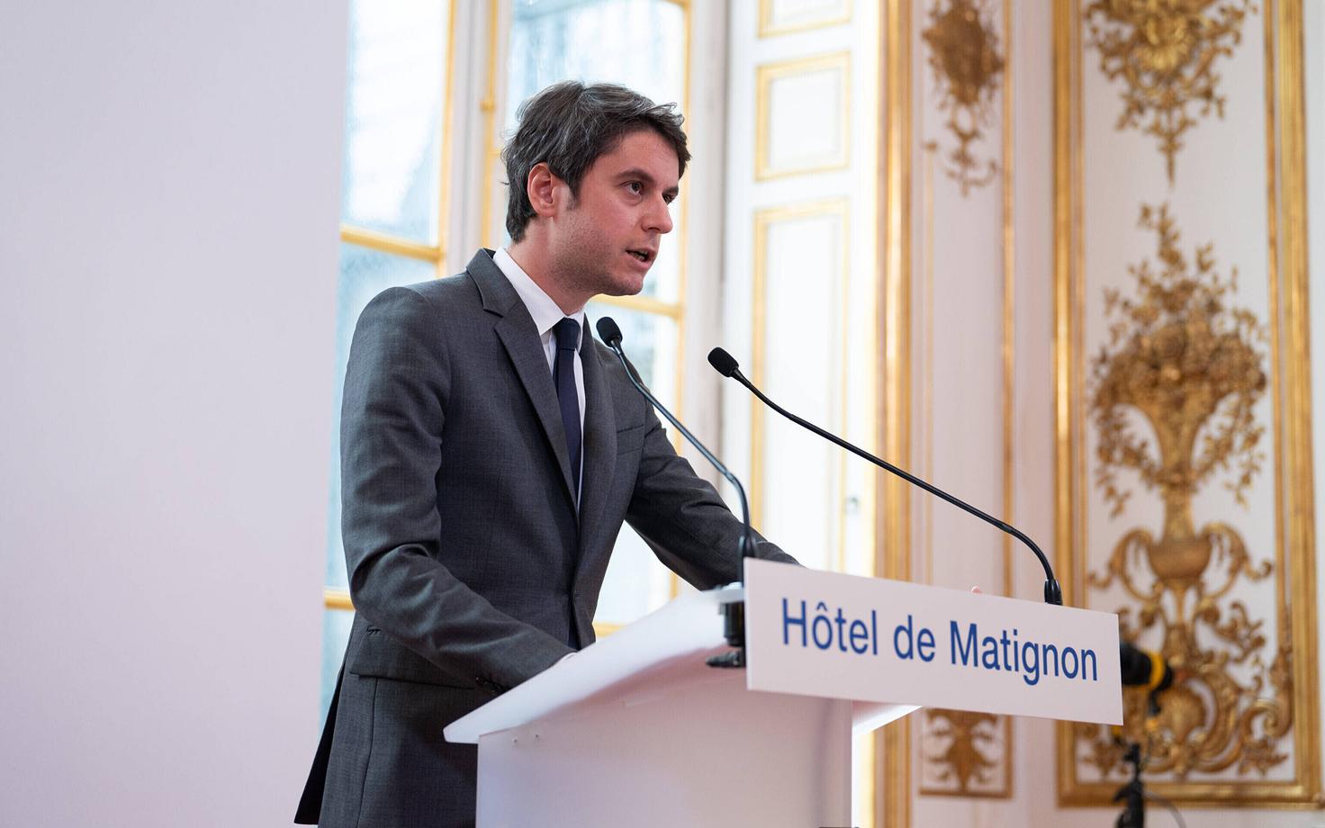 Prantsusmaa peaminister Gabriel Attal teatamas uutest meetmetest põllumeeste aitamiseks.