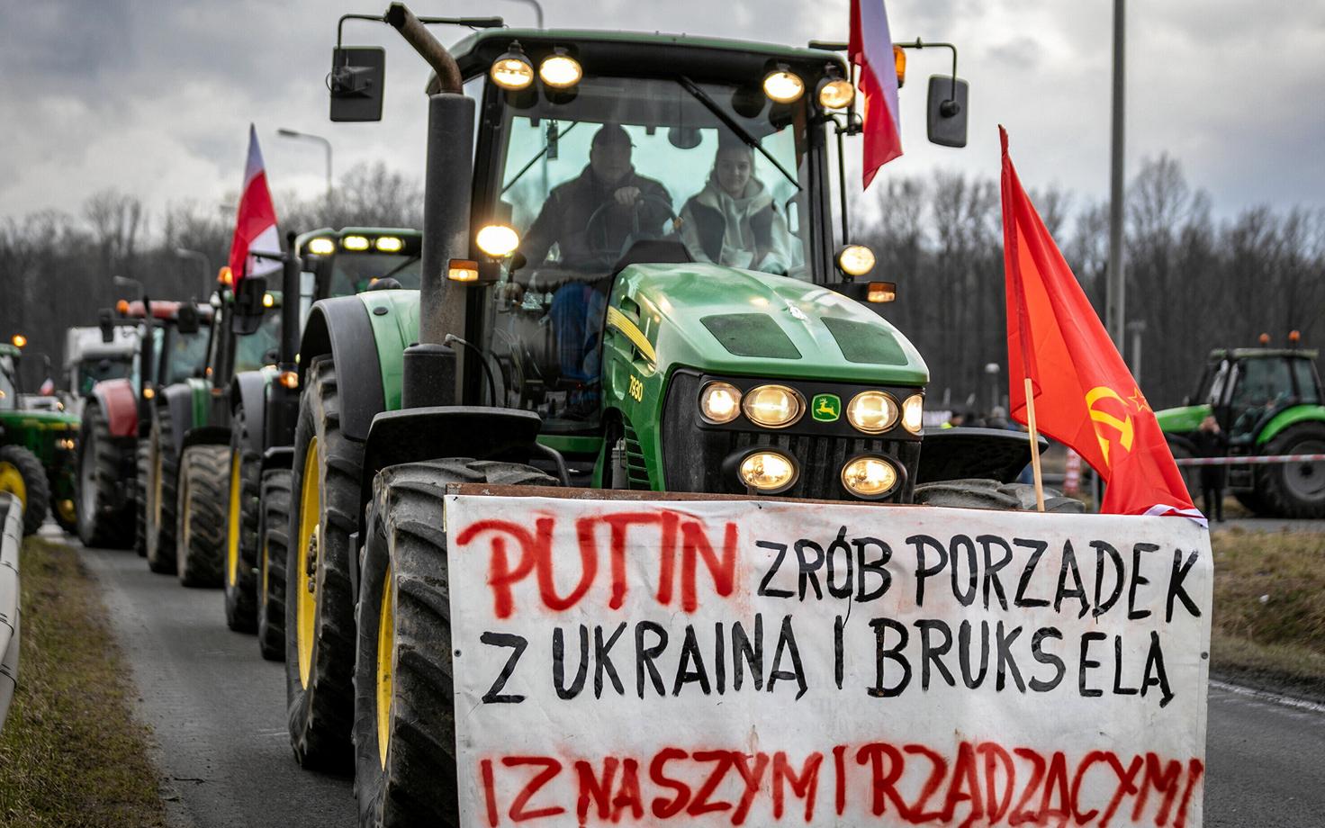 Poola välisministeerium kritiseeris põllumeeste Putini-meelseid plakateid