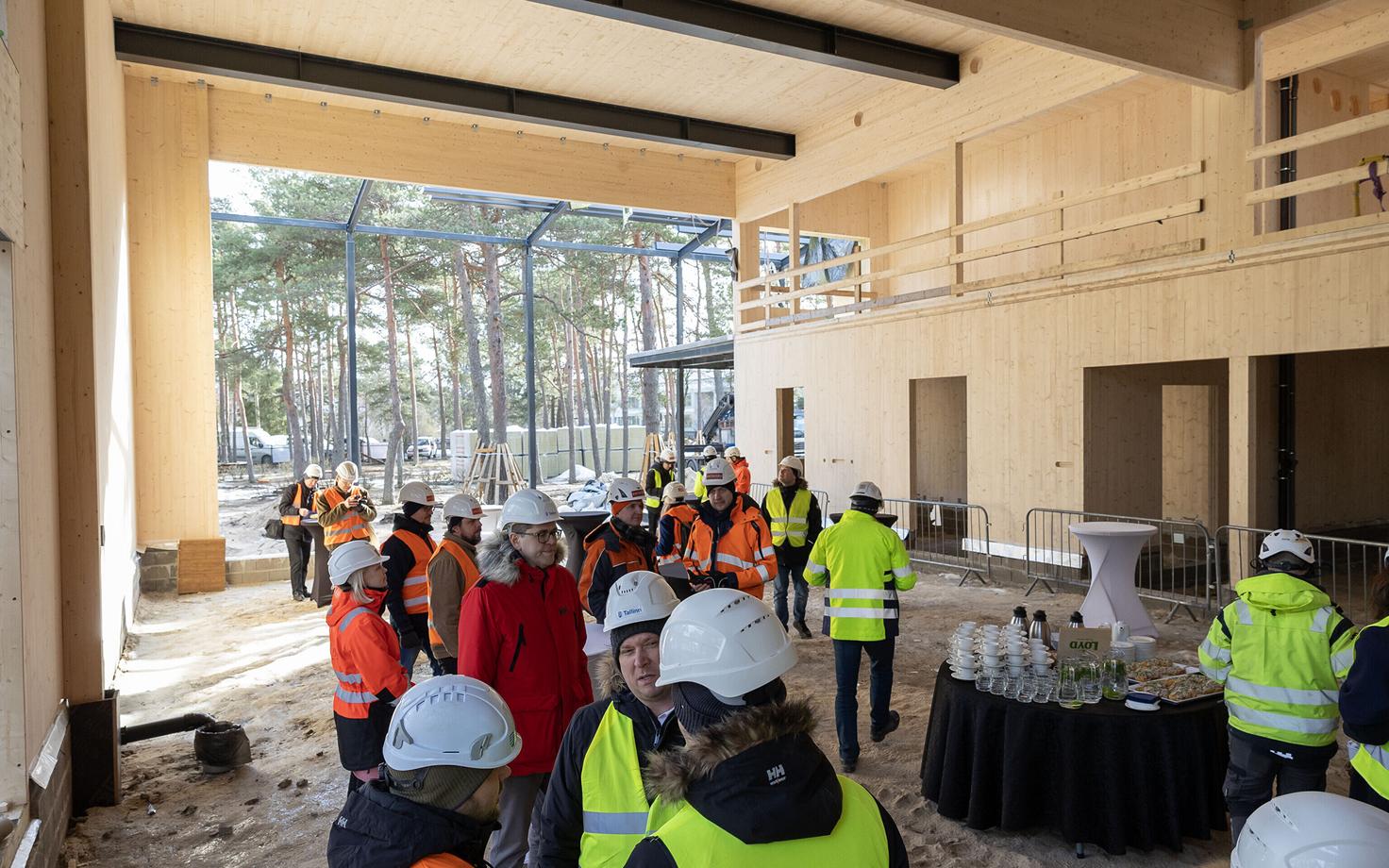 Topping-out party at Männimudila Kindergarten in Tallinn. March 11, 2024.