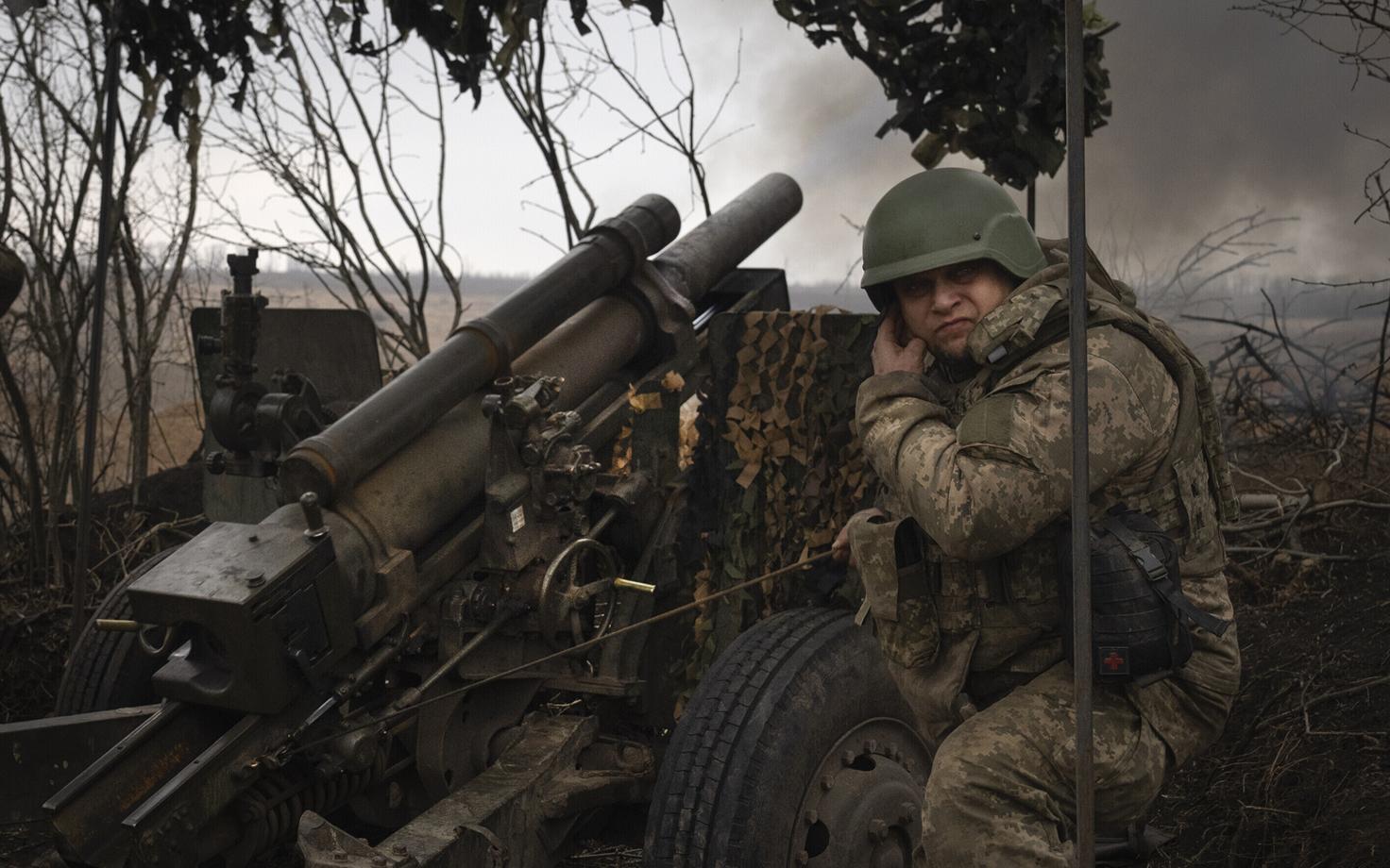 Украинский военный под Авдеевкой.