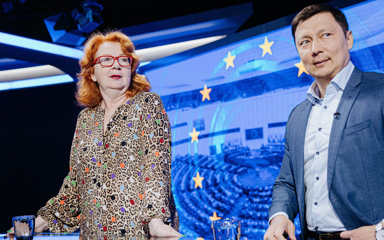 Яна Тоом и Михаил Кылварт в предвыборной передаче