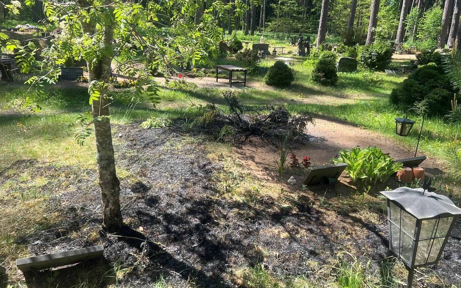 Возгорание произошло из-за кладбищенской свечи.