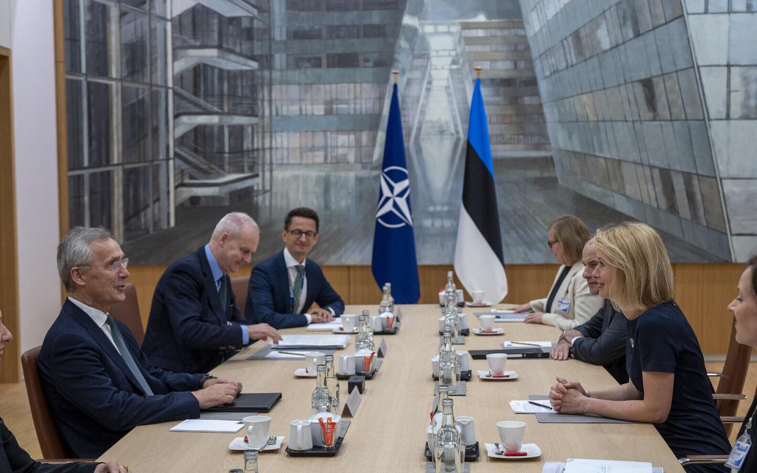Кая Калла на встрече с генеральным секретарем НАТО Йенсом Столтенбергом в Брюсселе.